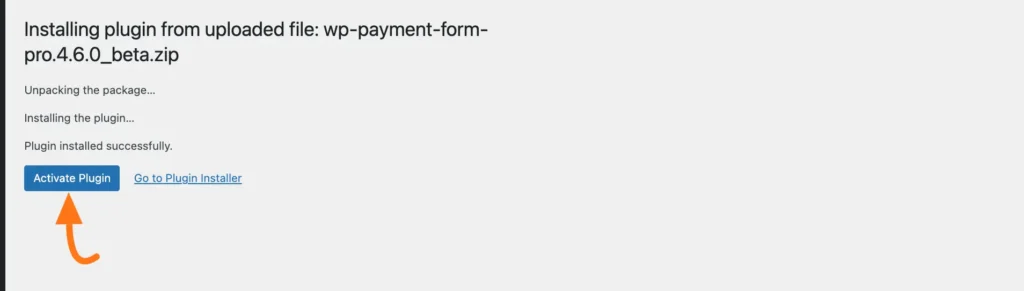 Activate Plugin button
