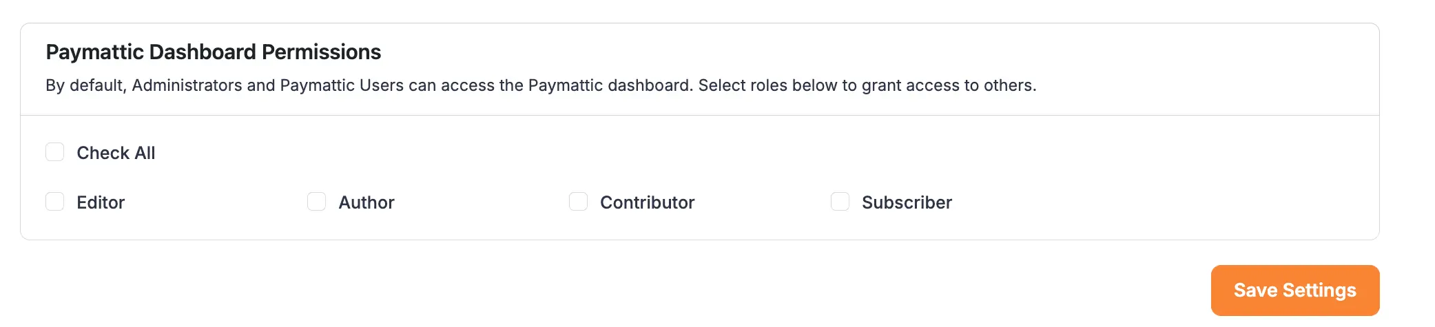 dashboard user role