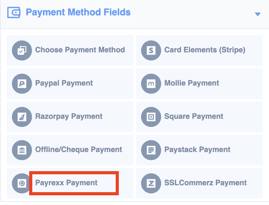 Payrexx payment field