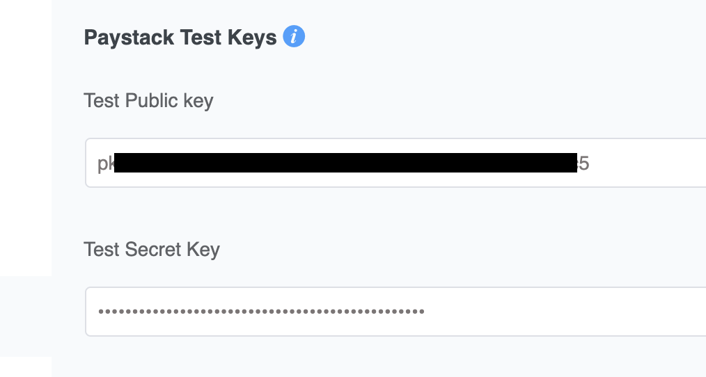 Paystack test key