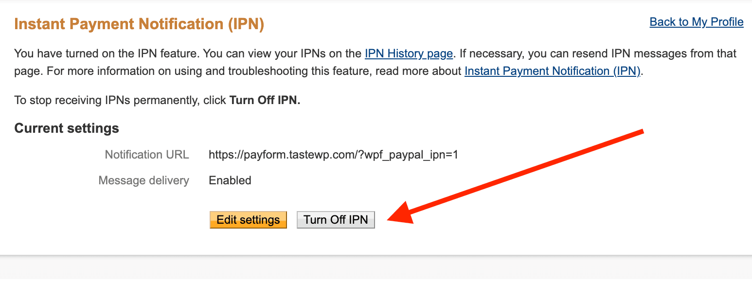 Turn off IPN