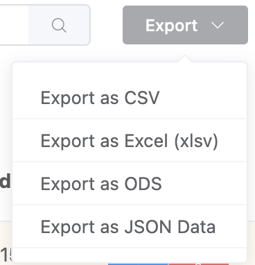Export entries