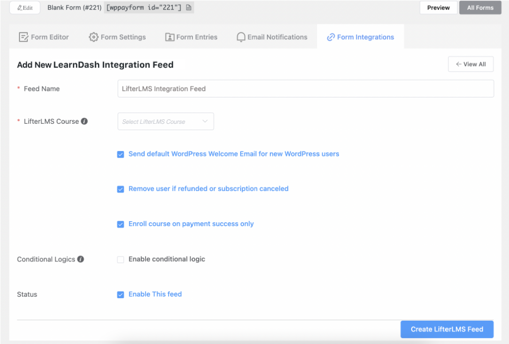 Create LearnDash feed - Paymattic