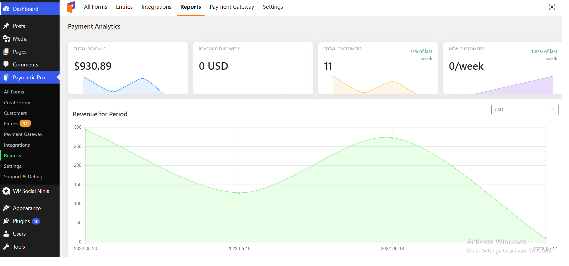 How to Get Reporting Overview in WordPress? - Paymattic