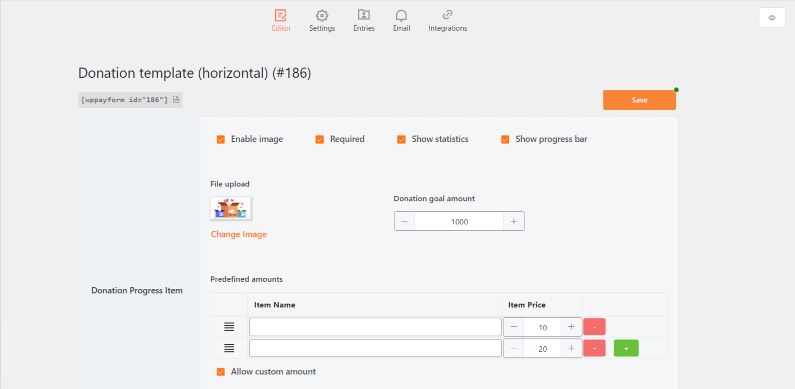 Donation Template (horizontal)