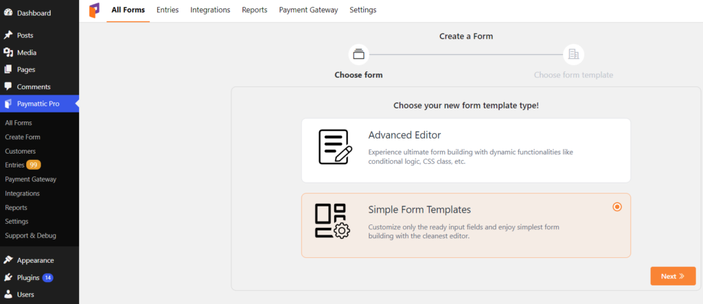 simple form template