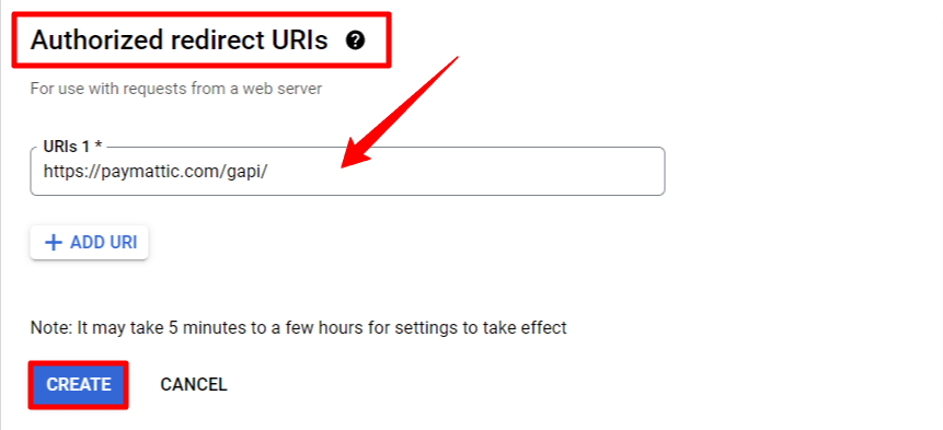  Authorized Redirect URI
