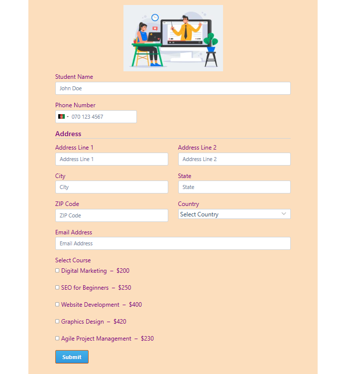 payment form