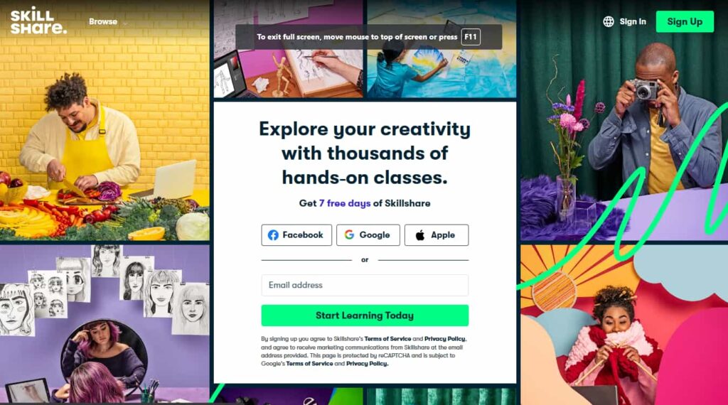 skillshare website
