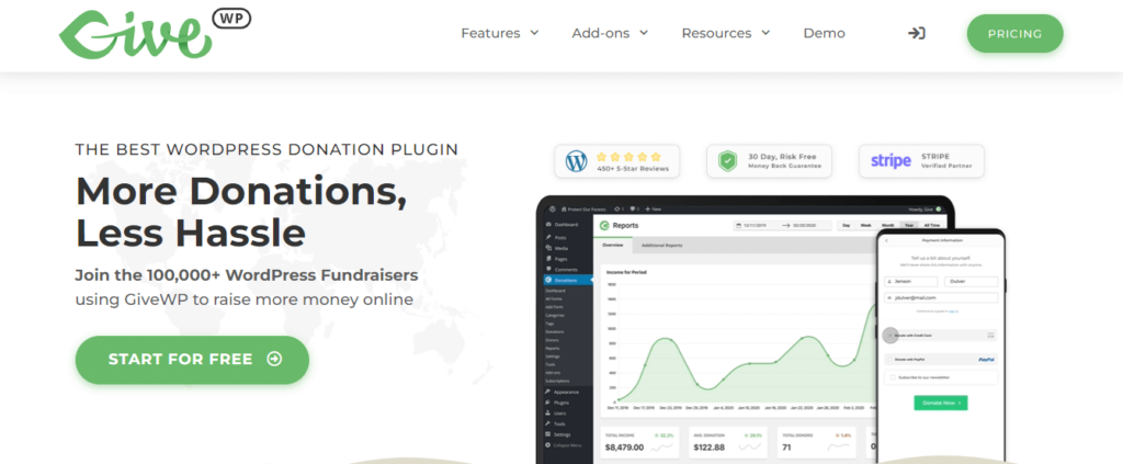 GiveWP donation plugin for WordPress