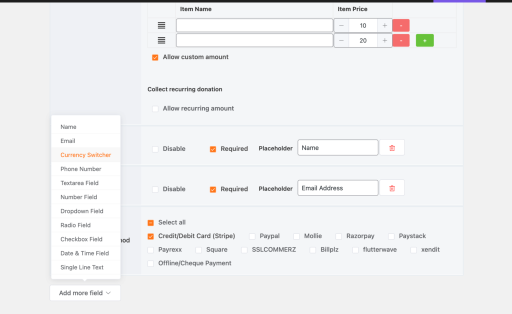 currency switcher in template