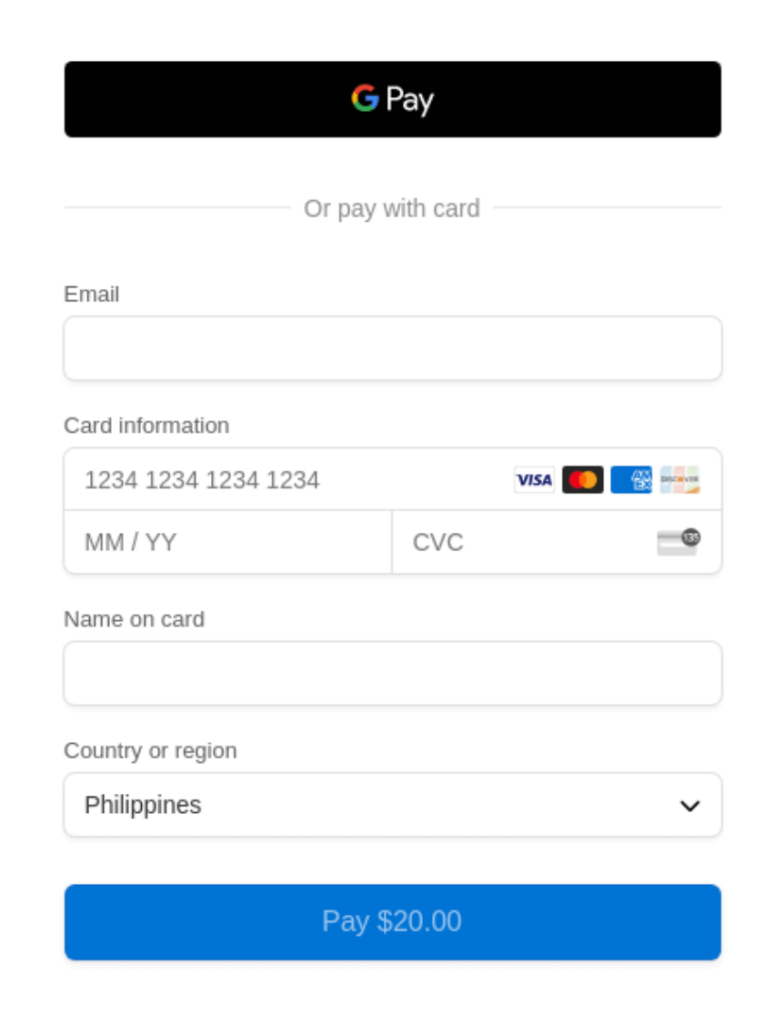 Stripe Checkout - Google Pay