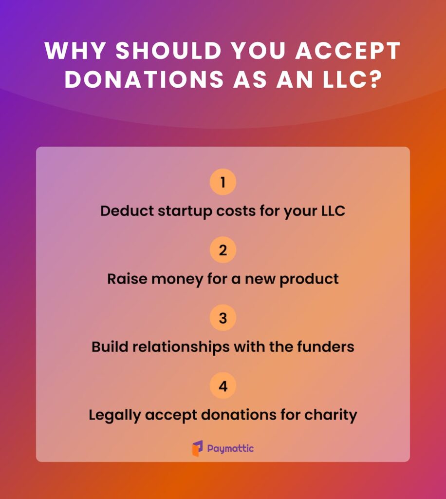 can an llc accept donations