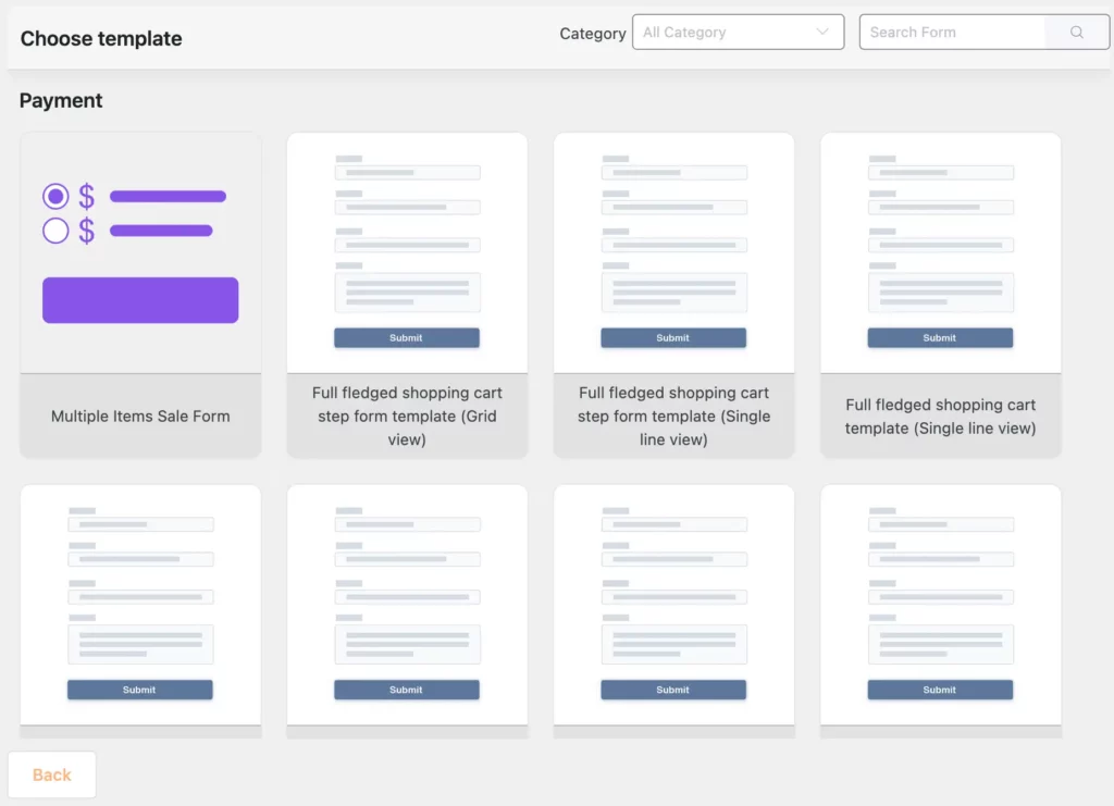 payment form templates for accepting online payments