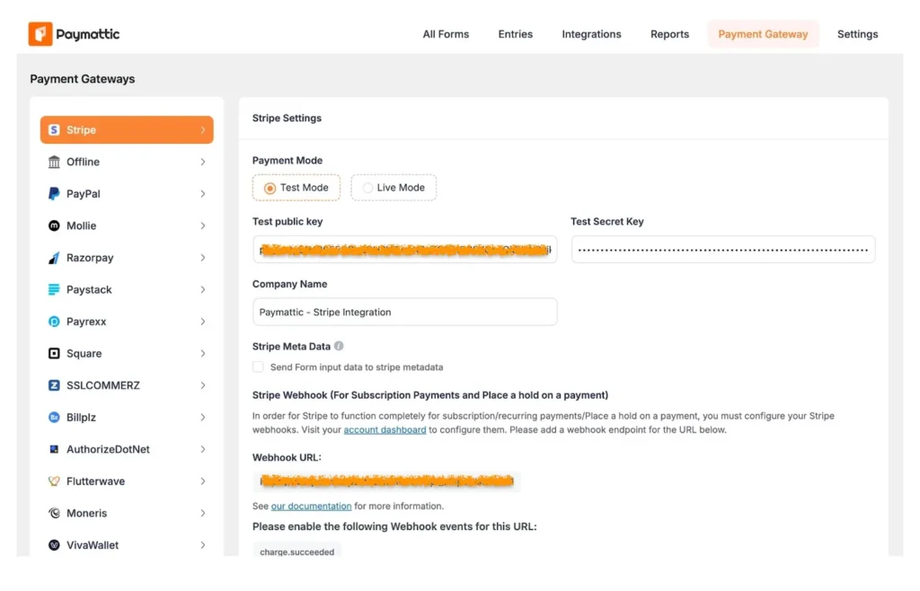 stripe configuration