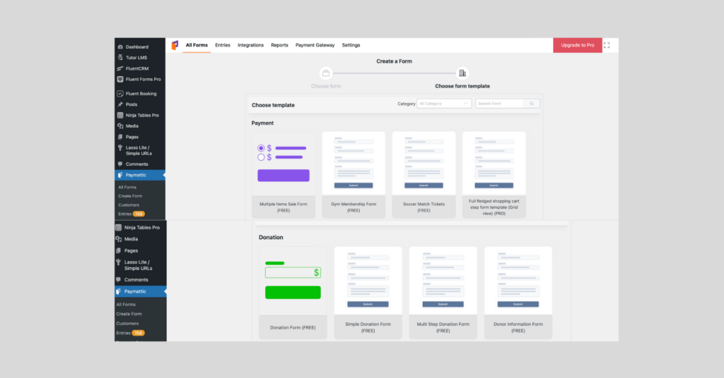 Prebuilt form template