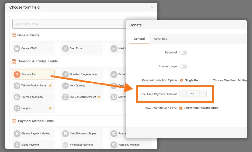 Paymattic plugin payment field