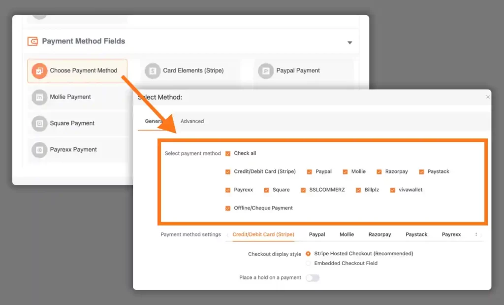 Paymattic plugin payment method