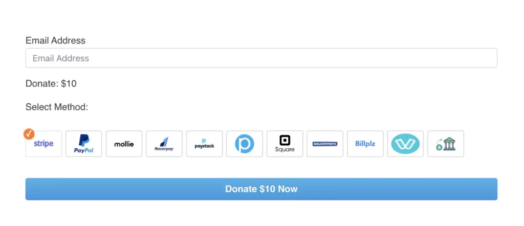 Paymattic donation button