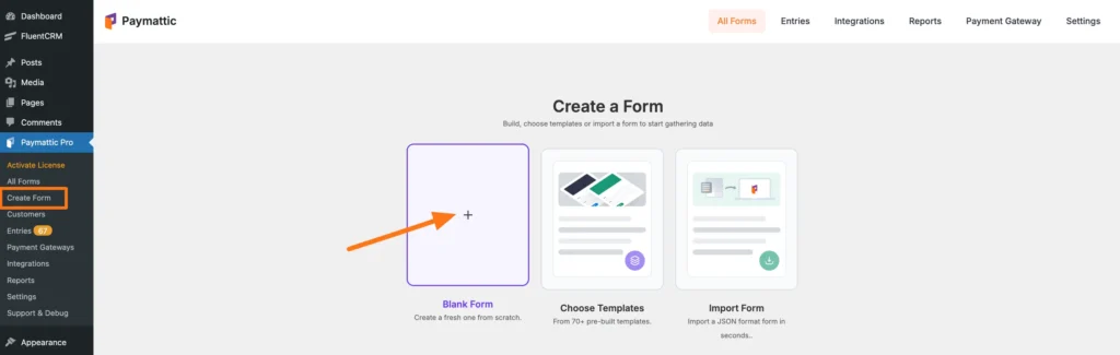 Create Form - Blank Form