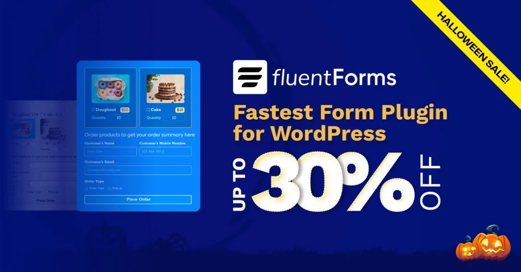 fluent forms WordPress halloween discount 2026