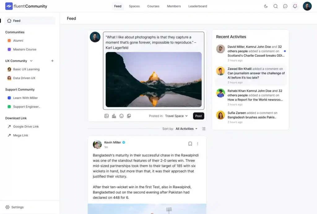 FluentCommunity feed