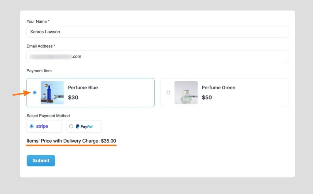 Dynamic payment field with numerical expression