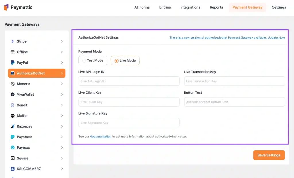 Authorize.net payment gateway integration in WordPress