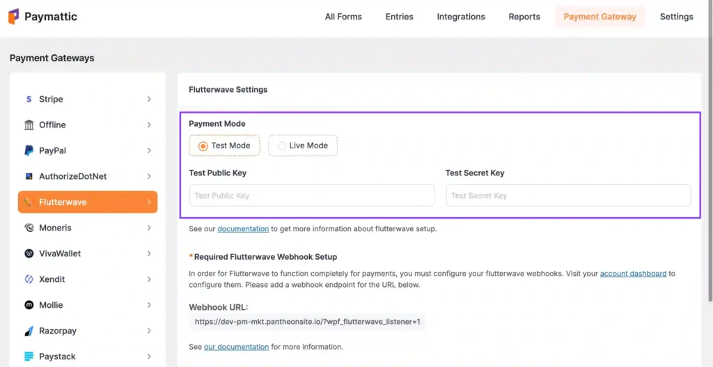 Flutterwave payment gateway integration in WordPress