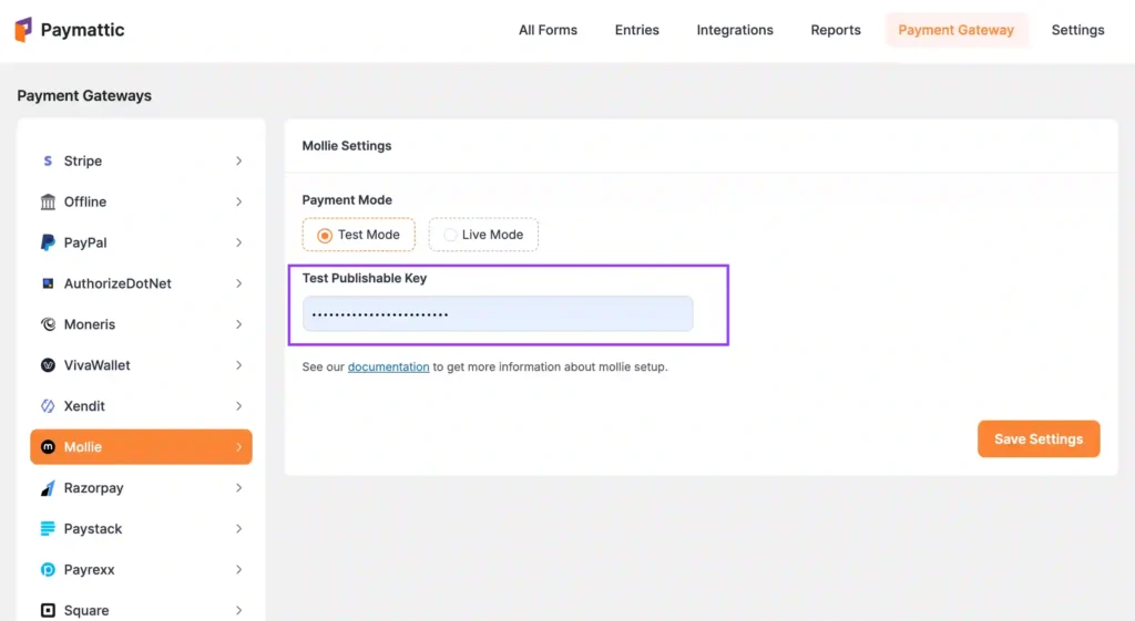 Mollie payment gateway integration in WordPress