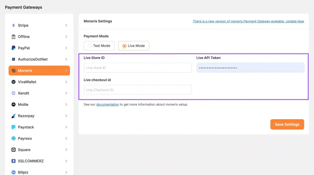 Moneris payment gateway integration in WordPress
