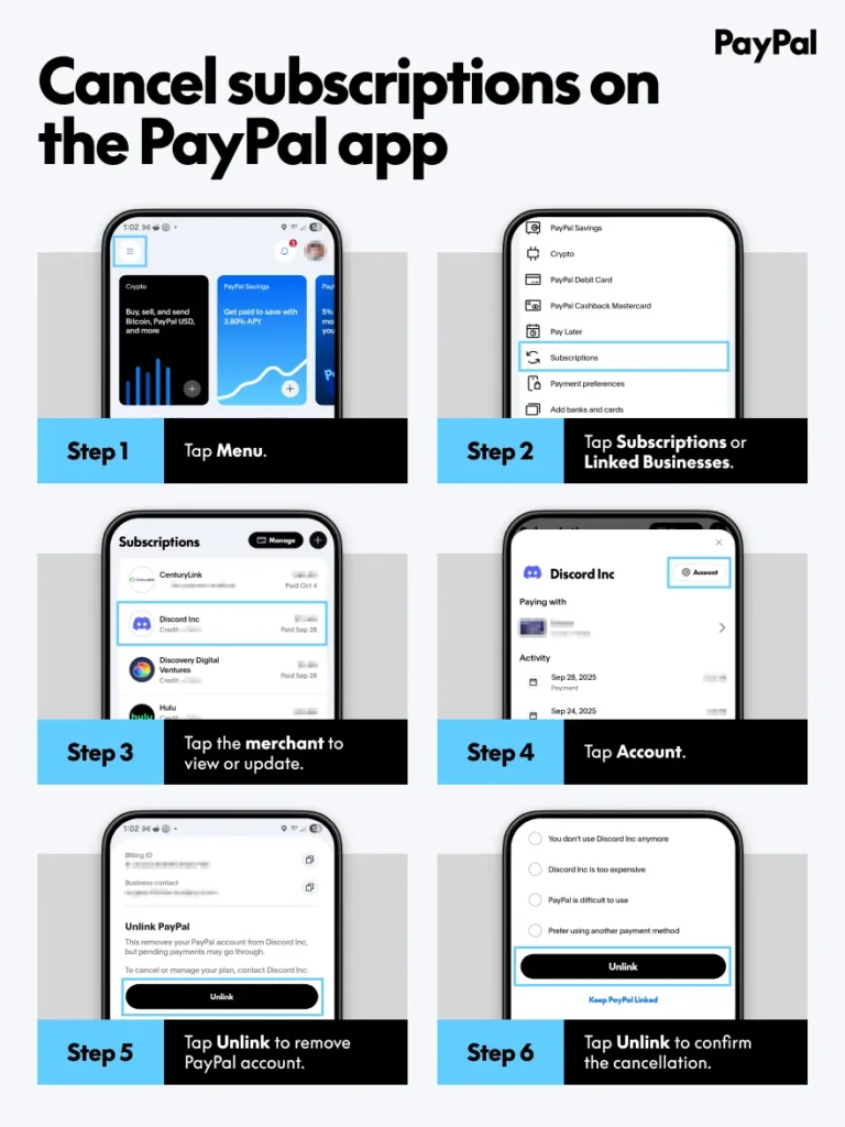 paypal cancel subscription