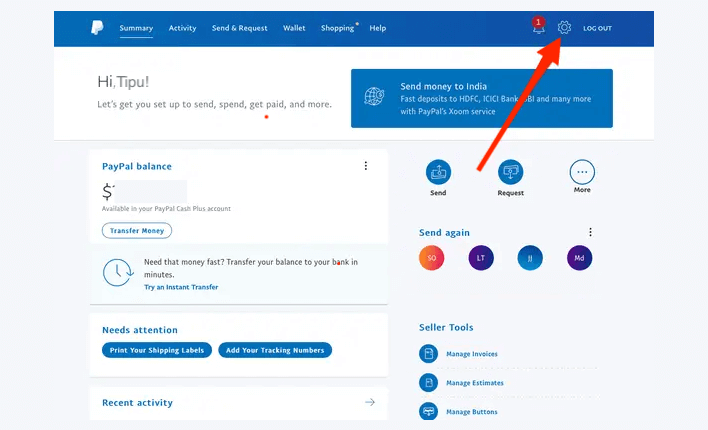 paypal customer dashboard