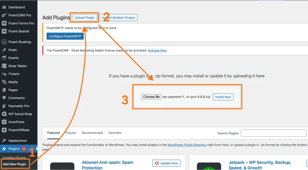 Upload and Install the Paymattic Pro Upload and Install the Paymattic Pro