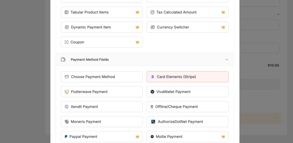 Add the Stripe payment gateway WordPress registration form with Stripe payment