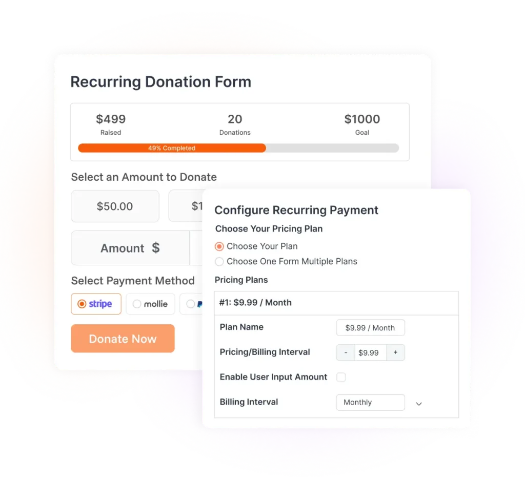 Recurring donation form