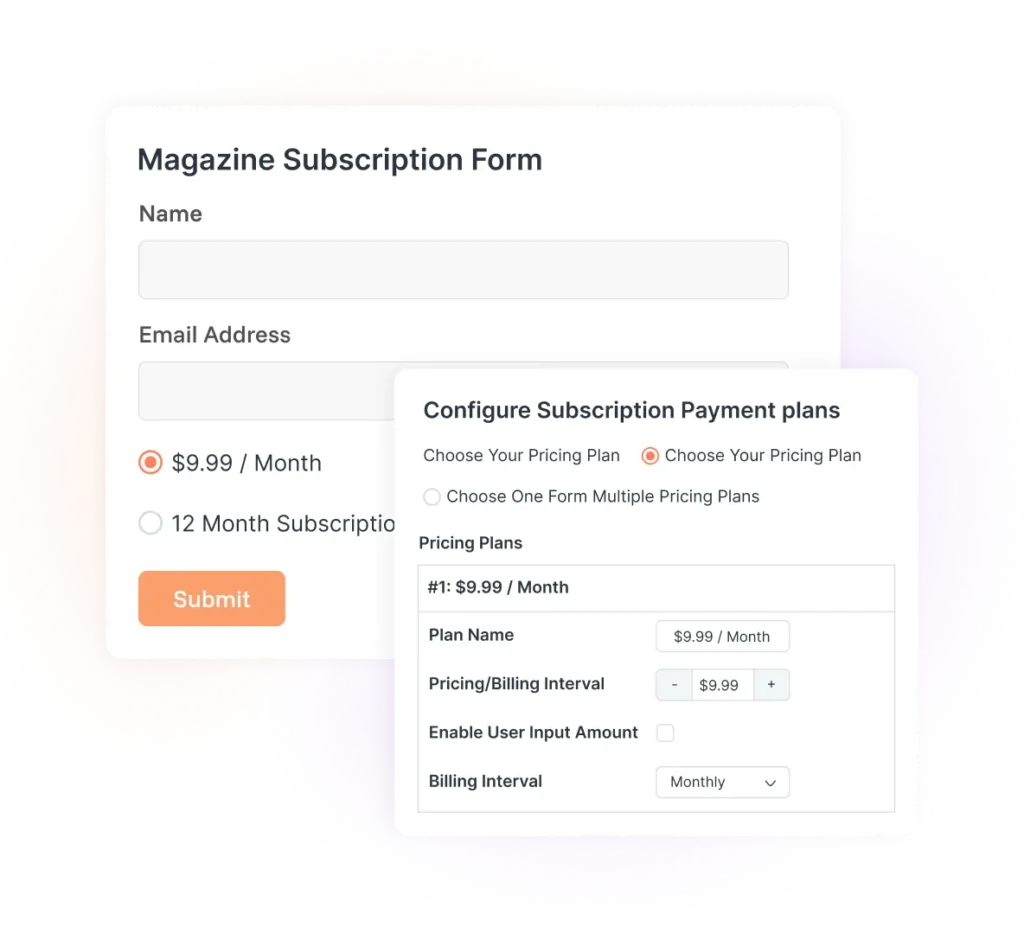WordPress subscription form