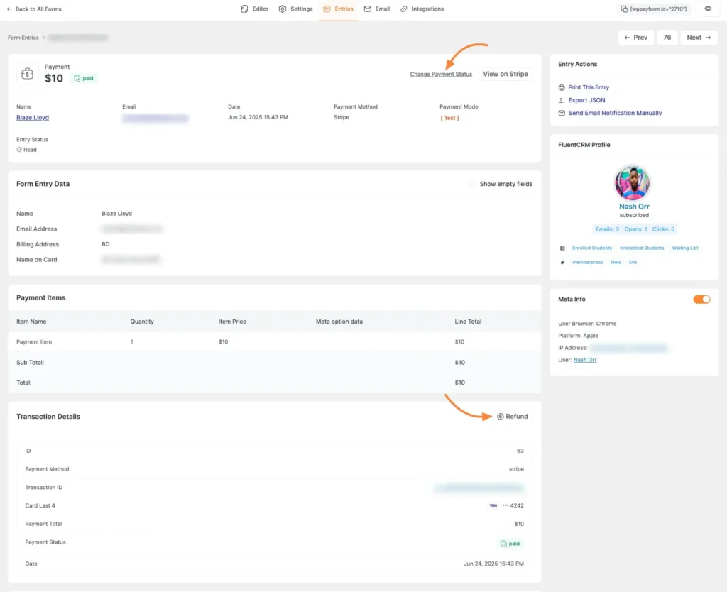 refund dashboard