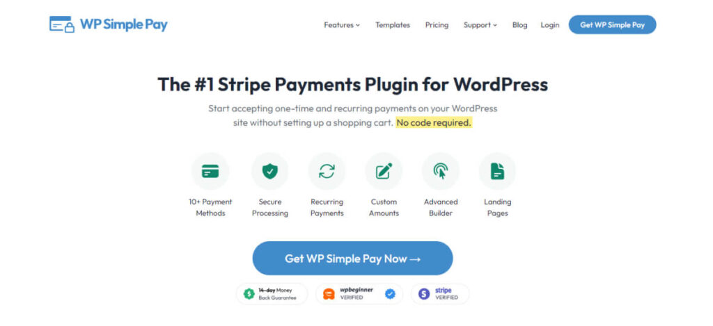 WP simple pay pro