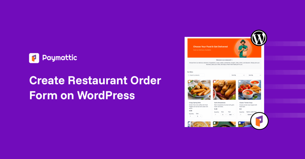 restaurant order form