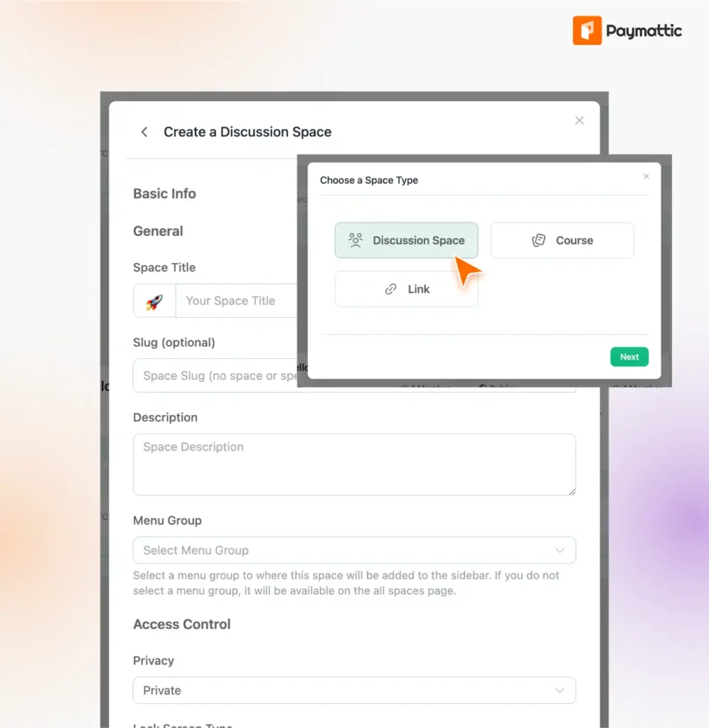 Create a private space/course with FluentCommunity