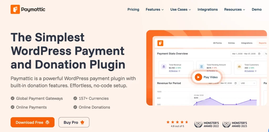 Paymattic WordPress PayPal plugin