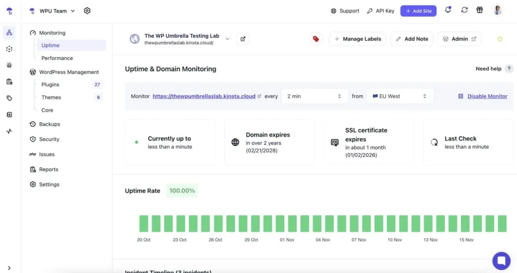 wpumbrella dashboard