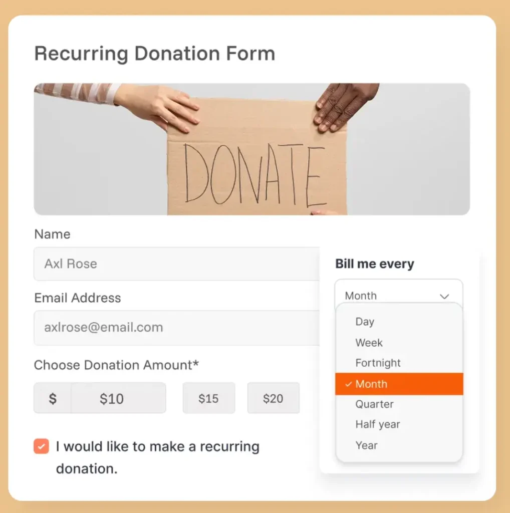 Offer recurring donations to ensure stability