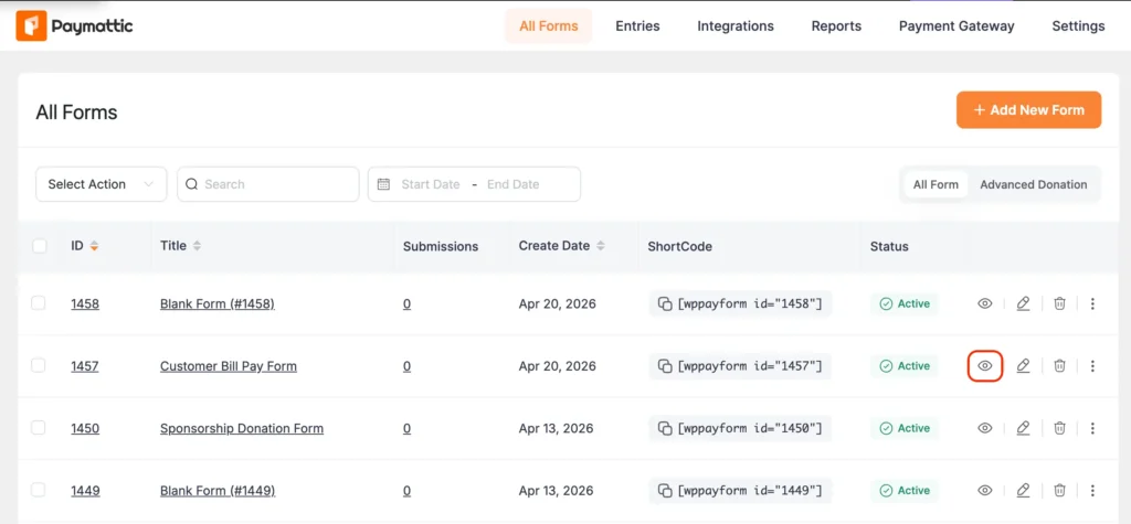preview form customer bill