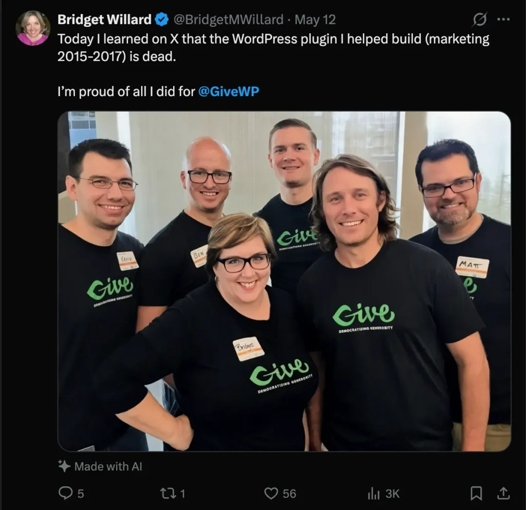 a group of employee who left givewp