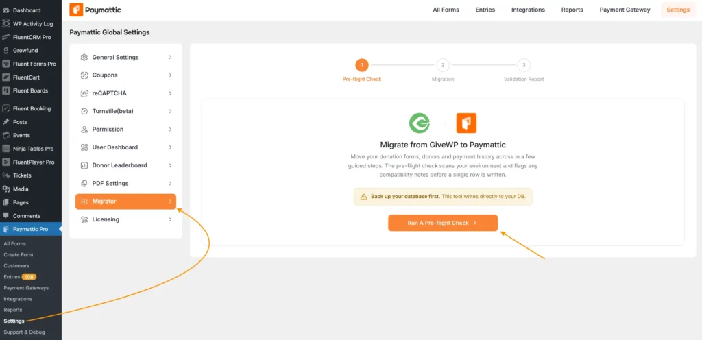 How to migrate from givewp to paymattic