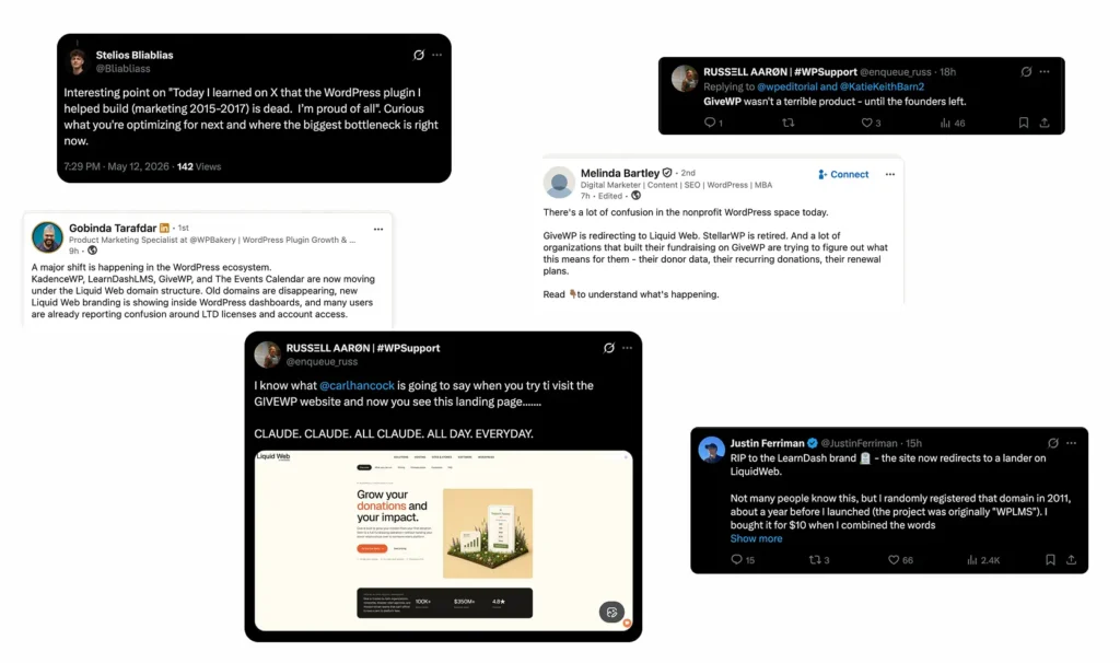 public reactions on what happening to Givewp