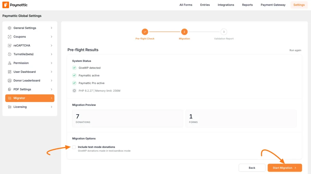 start migration 2