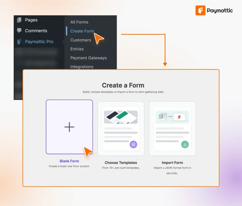 create a payment form with paymattic